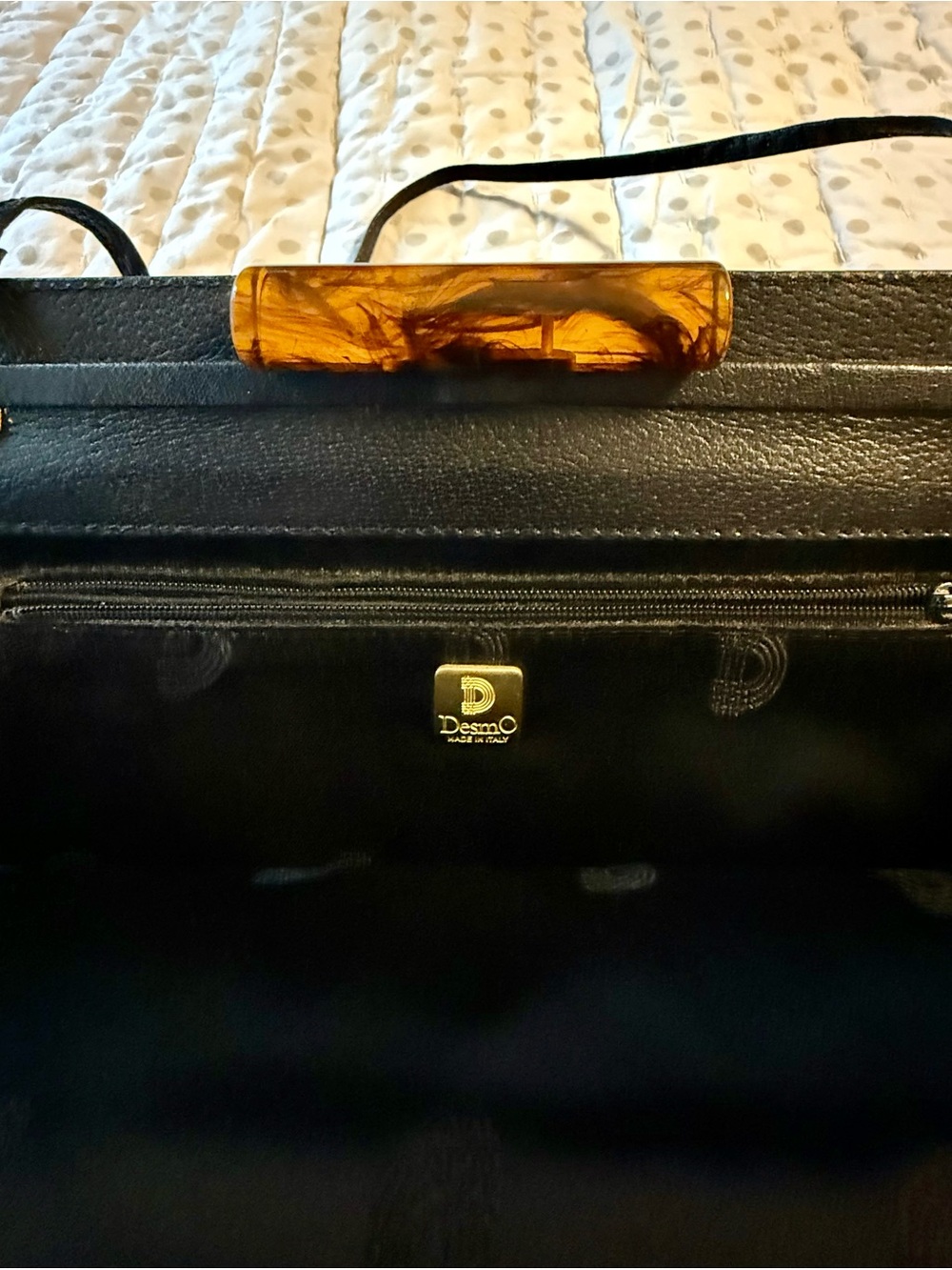 Desmo Classic Black leather Clutch purse - Picture 3 of 11
